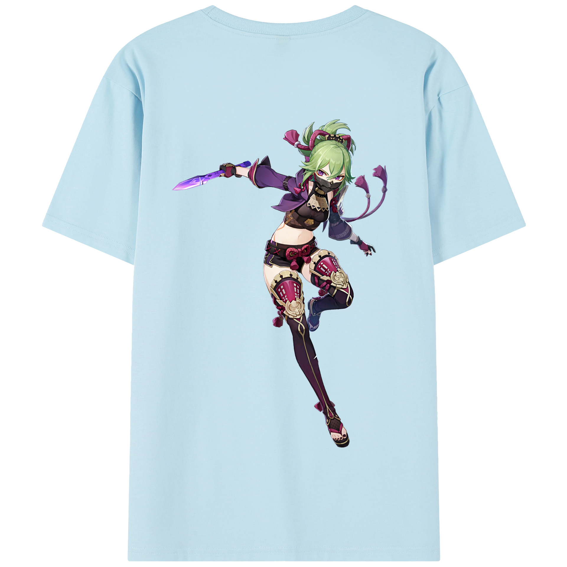 げんし神  久岐忍 くき しのぶ genshin Kuki Shinobu 綿100％半袖Tシャツ（背面プリント）